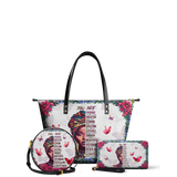 "Imani" Dove White Leather Tote Bag - BRAVE ONES DEAL