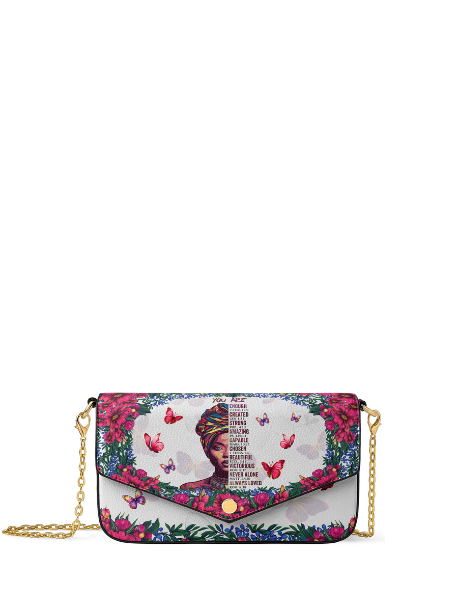 "Imani" Dove White Envelope Chain Crossbody Bag - DD DEAL
