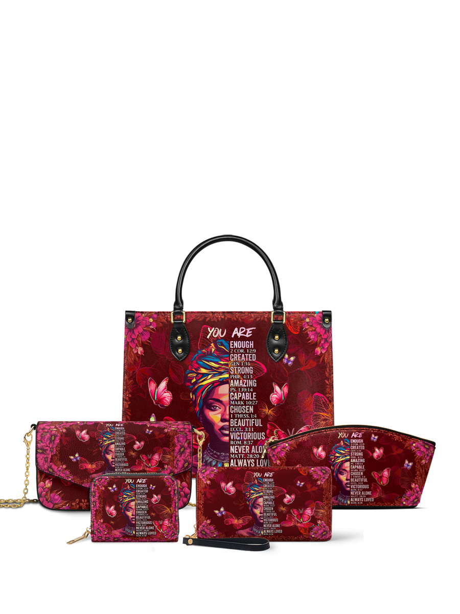 "Imani" Pomegranate Red Envelope Chain Crossbody Bag Bundle DD DEAL