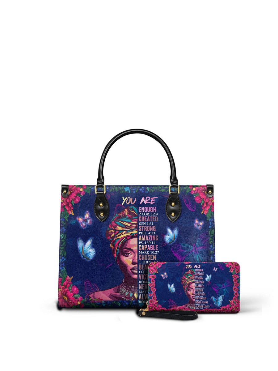 "Imani" Blue Orchid Leather Handbag Matching Set - DD DEAL