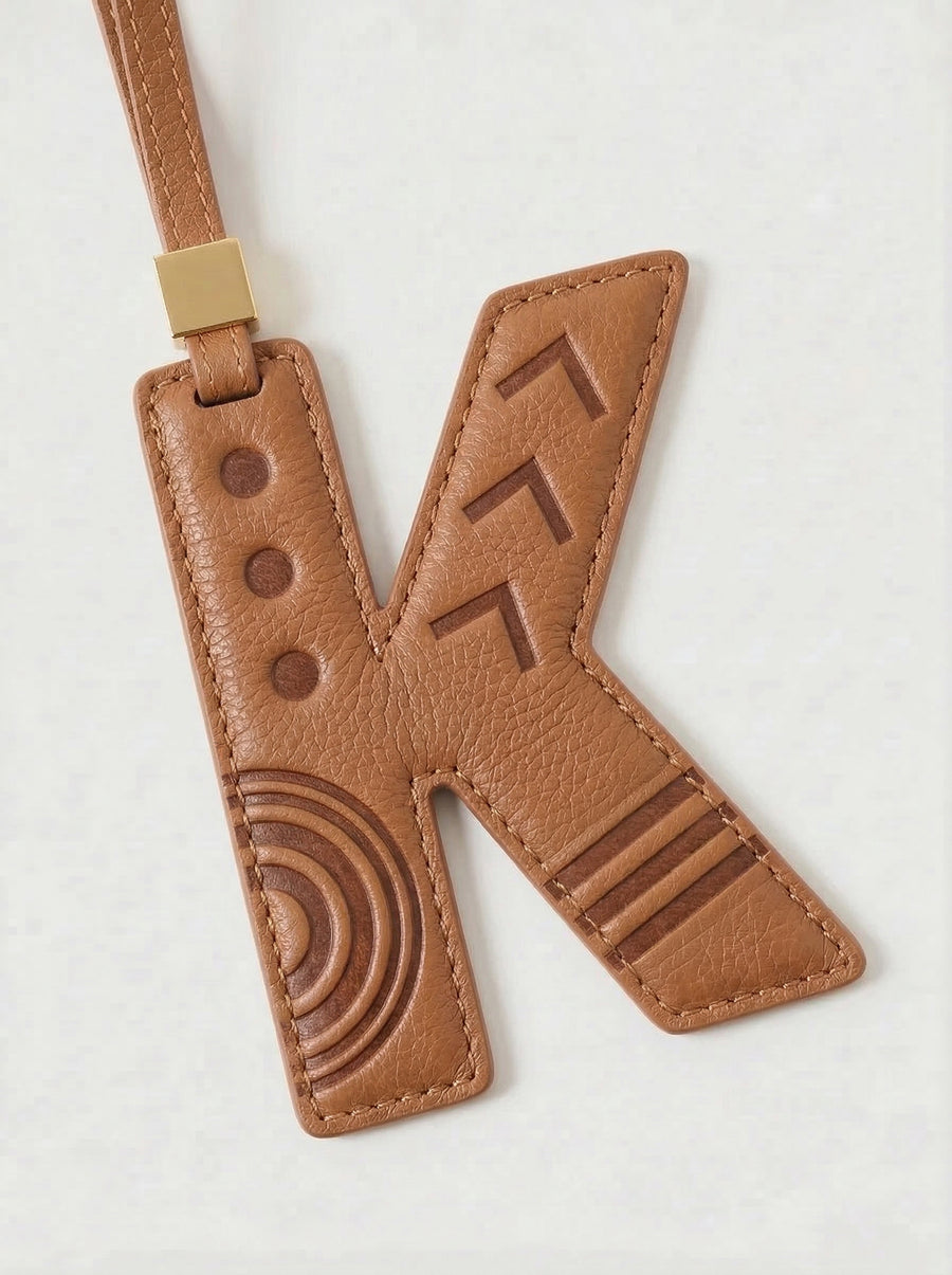 Letter K Leather Charm
