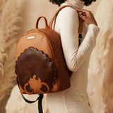 "Kora" Brown Leather Backpack