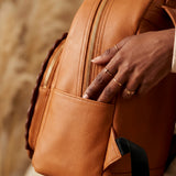 "Kora" Brown Leather Backpack