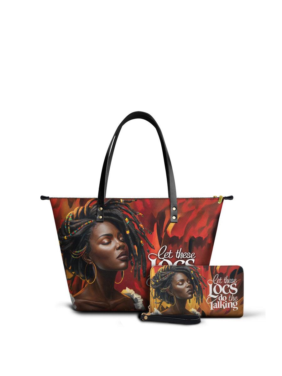 "Locella" Leather Tote Bag Matching Set - DD DEAL