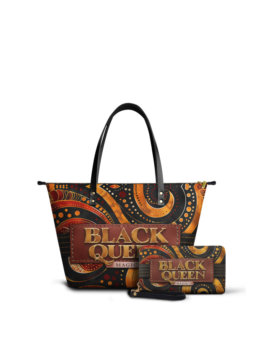 "Makeda" Leather Tote Bag Matching Set - DD DEAL