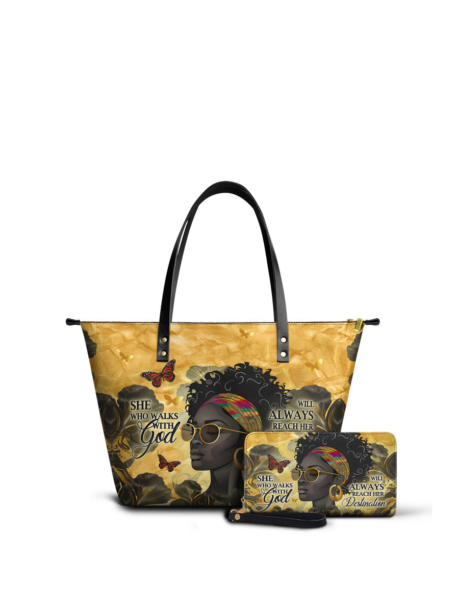"Njia" Leather Tote Bag Matching Set - DD DEAL
