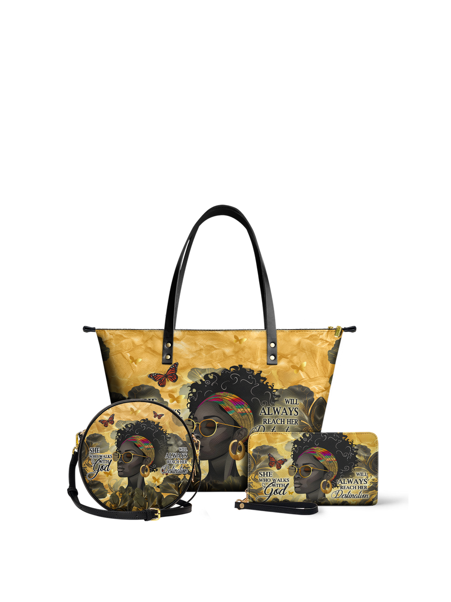 "Njia" Leather Tote Bag Matching Set - DD DEAL