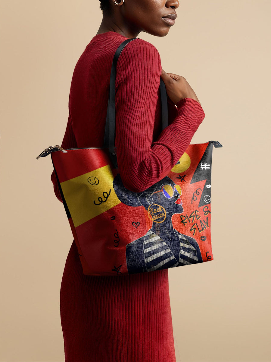 "Sanaa" Paprika Leather Tote Bag - DD DEAL