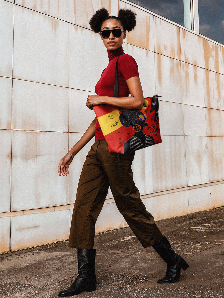 "Sanaa" Paprika Leather Tote Bag