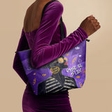 "Sanaa" Purple Crayon Leather Tote Bag