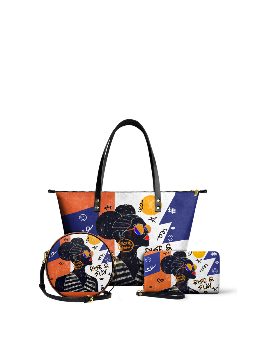 "Sanaa" Salt Pop Leather Tote Bag Matching Set - DD DEAL