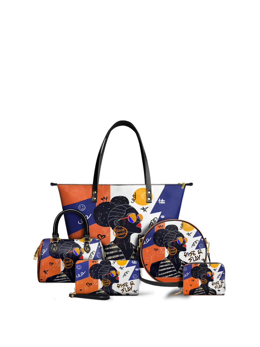 "Sanaa" Salt Pop Leather Tote Bag Matching Set - DD DEAL