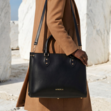 "Serwa" Black Leather Handbag