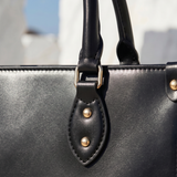 "Serwa" Black Leather Handbag