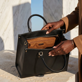"Serwa" Black Leather Handbag