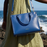 "Serwa" Cobalt Blue Leather Handbag
