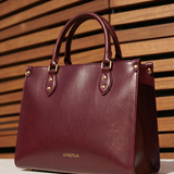"Serwa" Oxblood Red Leather Handbag
