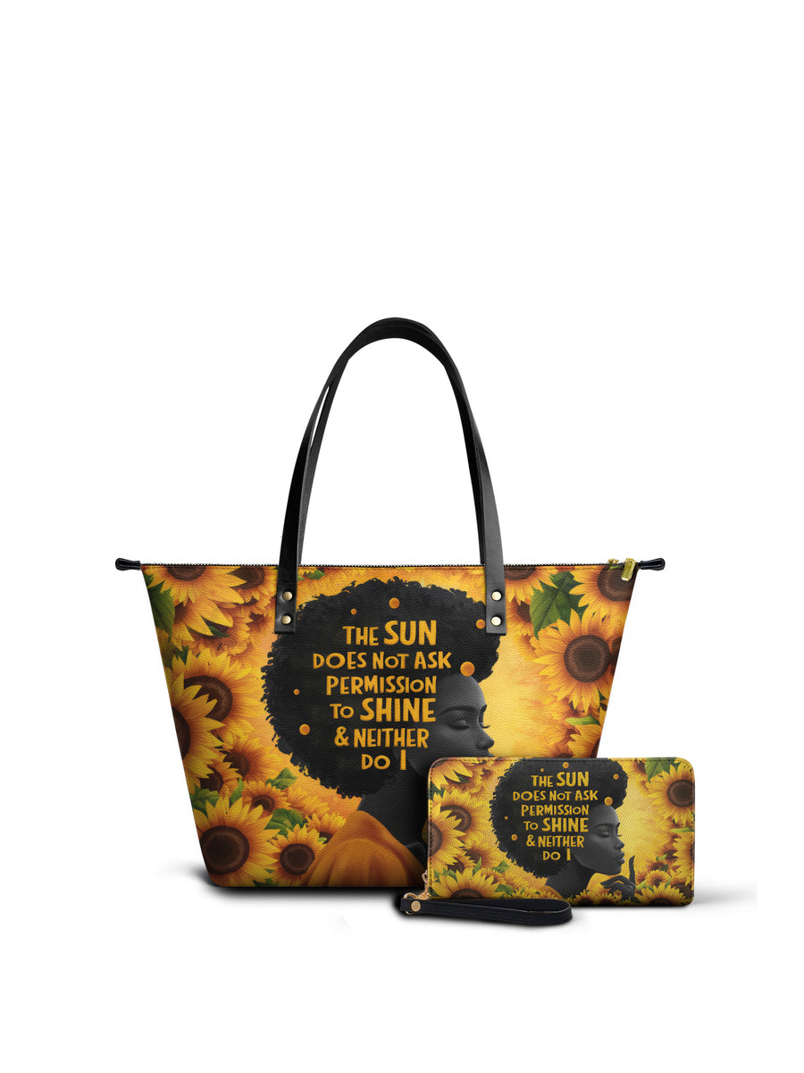 "Sunaya" Leather Tote Bag Matching Set - DD DEAL