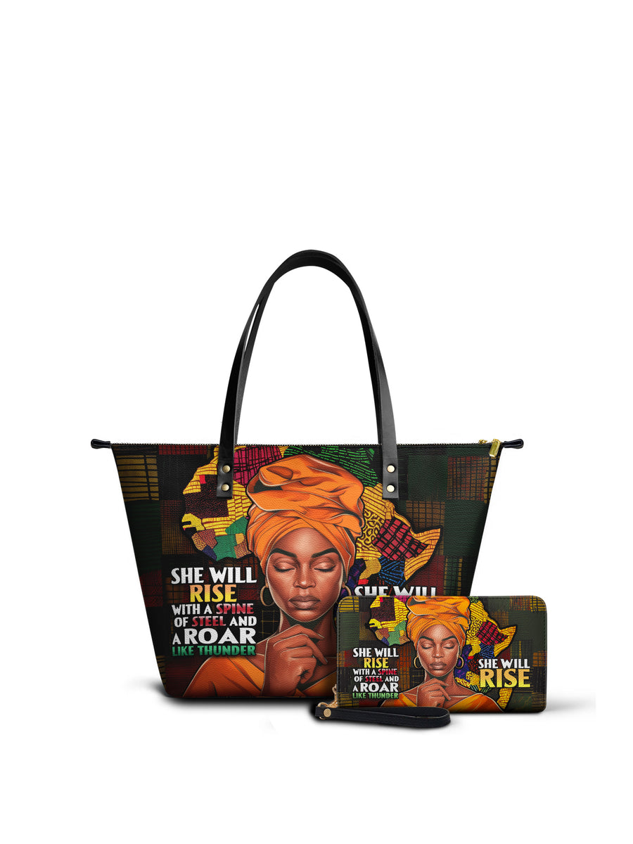 "Thundara" Leather Tote Bag Matching Set - DD DEAL