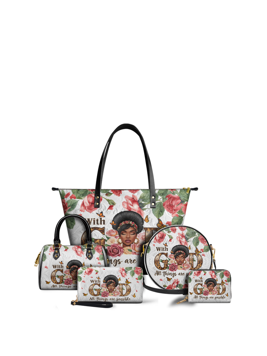 "Zanira" Leather Tote Bag Matching Set - DD DEAL